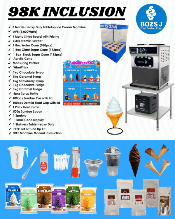 COMPLETE SOFT SERVE ICE CREAM BUSINESS PACKAGE – ₱98,000